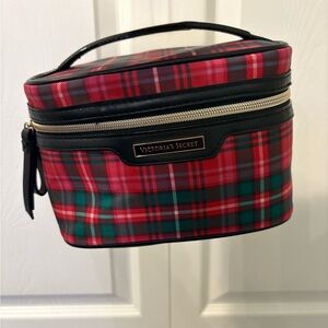 Victoria's Secret Red and Green Plaid Cosmetic Bag